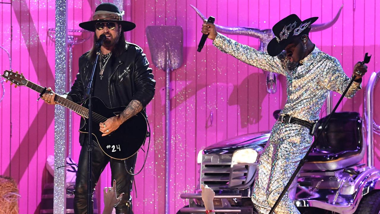 Billy Ray Cyrus and Lil Nas X performing at the Grammy Awards earlier this year. Picture: Robyn Beck / AFP