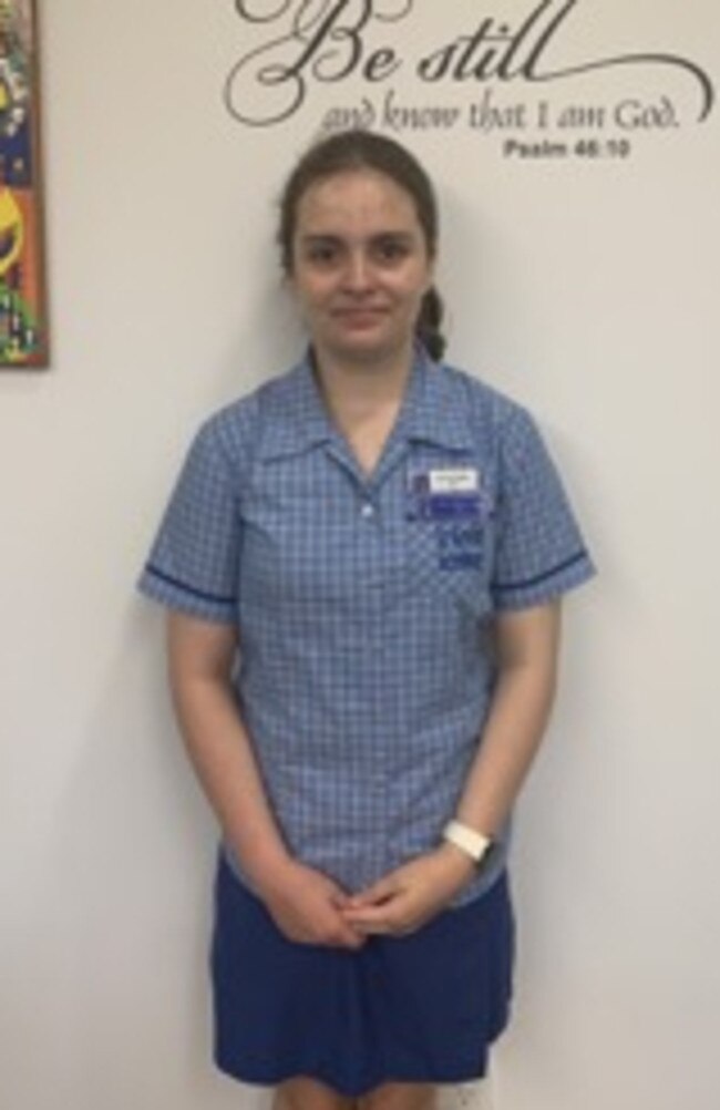 Hayley Cantrill, St Kevin's Catholic Primary School captain. Picture: Contributed