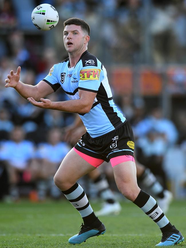 Chad Townsend during his time with the Sharks who he played 146 games for across two stints.