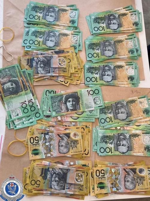 Money seized by Strike Force Caste investigators on Tuesday December 13. Picture: NSW Police.