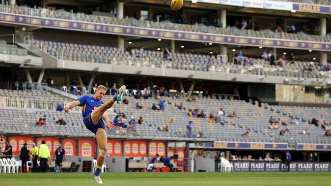 Oscar Allen has been a shining light for the Eagles this season. Picture: Will Russell/AFL Photos via Getty Images