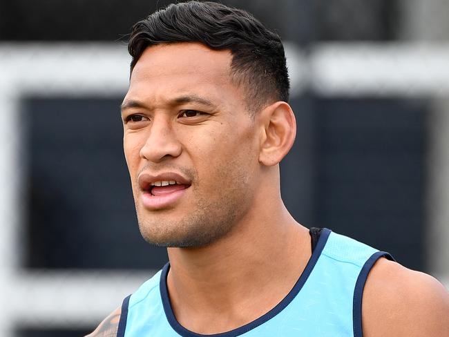 NSW Waratahs player Israel Folau trains at their new training base at David Phillips Sports Complex in Daceyville, Sydney, Wednesday, May 16, 2018. (AAP Image/Joel Carrett)
