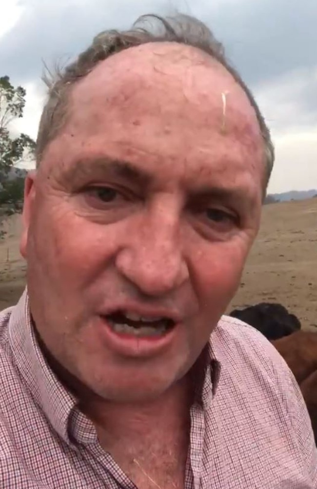 Barnaby Joyce issued his own ranting message regarding his anger about climate change taxes on Christmas Eve. Picture: Twitter.