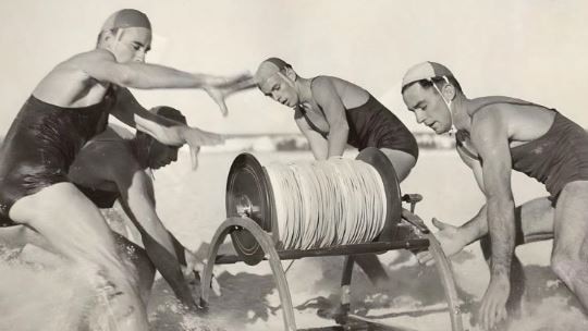 Surfers paradise surf life saving club lifesavers in the 1950s.