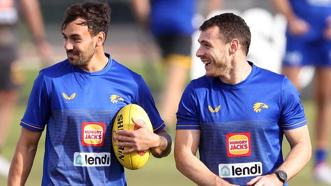 Eagles captain Luke Shuey (right) is set to return from injury his week.