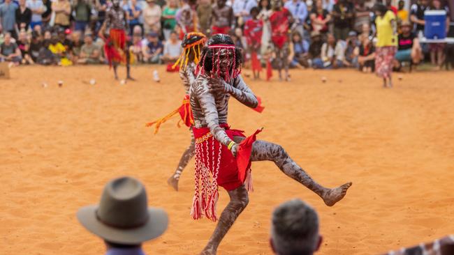 A Yolngu dancers at Bungul during Garma Festival 2022 at Gulkula. Picture: Tamati Smith/Getty Images