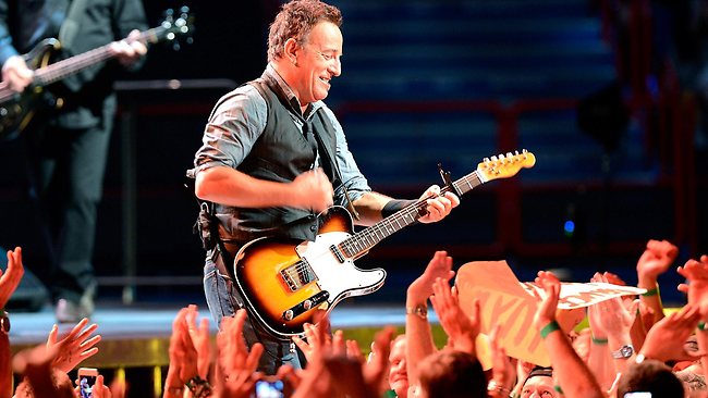 Bruce Springsteen performs with the E Street Band during his Wrecking Ball Tour at Brisbane Entertainment Centre. Pic: Getty