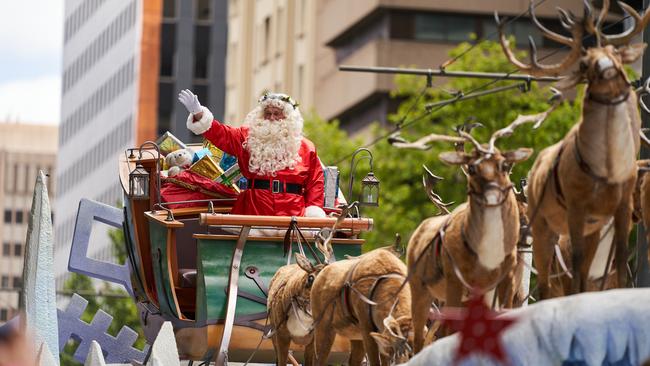 Santa arrives at the 2019 National Pharmacies Christmas Pageant. Picture: Matt Loxton