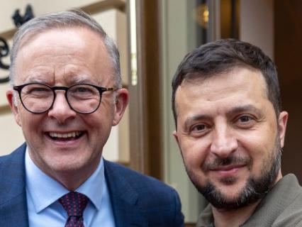 Australian Prime Minsiter Anthony Albanese meets with  Ukraine President Zelensky. Posted July 4, 2022. Picture: X @AlboMP