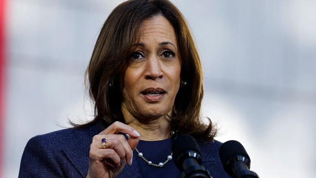 WASHINGTON CROSSING, PENNSYLVANIA - OCTOBER 16: Democratic presidential nominee, U.S. Vice President Kamala Harris speaks at a campaign event at Washington Crossing Historic Park on October 16, 2024 in Washington Crossing, Pennsylvania. The Harris campaign organized the event to showcase several former Republican lawmakers who supported Harris's candidacy. In recent days, Harris has traveled across Pennsylvania and other key swing states.   Anna Moneymaker/Getty Images/AFP (Photo by Anna Moneymaker / GETTY IMAGES NORTH AMERICA / Getty Images via AFP)