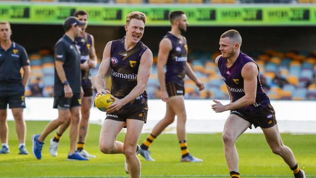 Hawthorn player James Sicily at the Gabba. Picture: AAP Image/Glenn Hunt