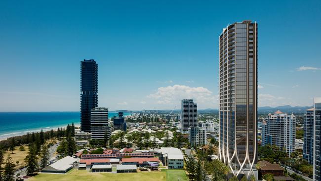 Artist impression of Bassar Construction Group's proposed Eternity tower in Broadbeach.