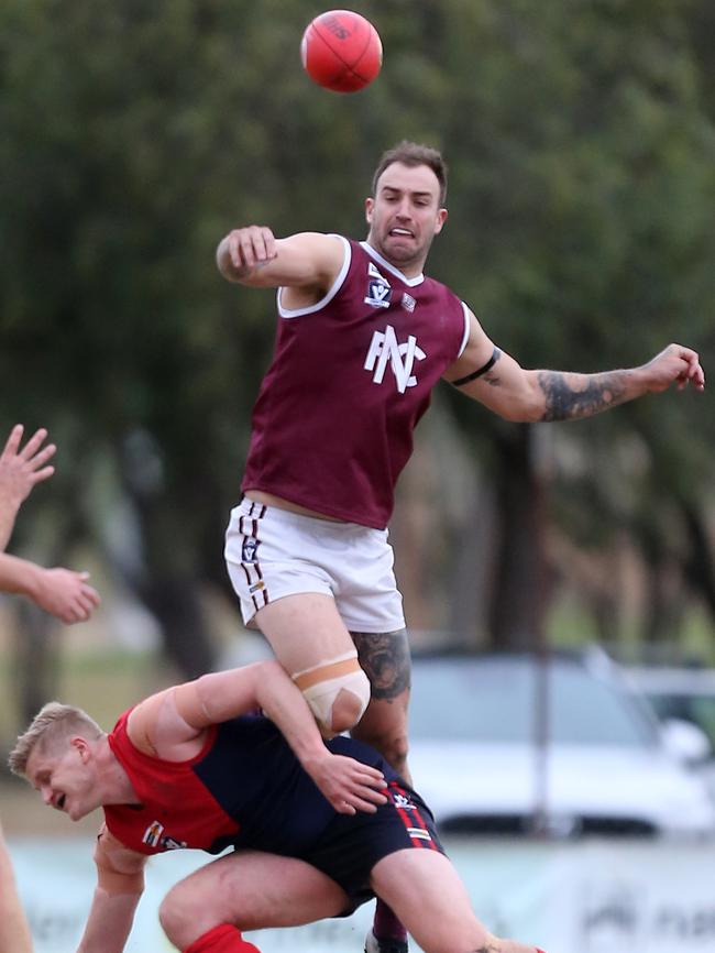 Nullawil ruckman Dean Putt is presently on the sidelines with a calf injury. Picture: Yuri Kouzmin