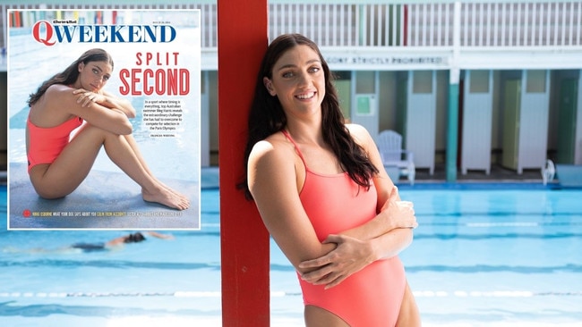 Olympic swimmer Meg Harris at Spring Hill Baths, Brisbane. Picture: David Kelly