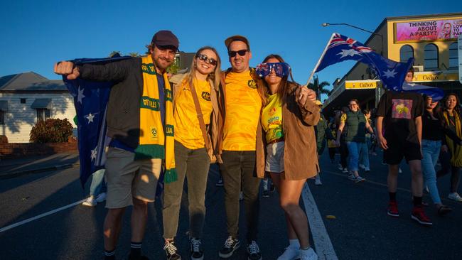 Fans ahead of the World Cup Matilda's v Sweden match at Suncorp Stadium. Photo - Stephen Archer