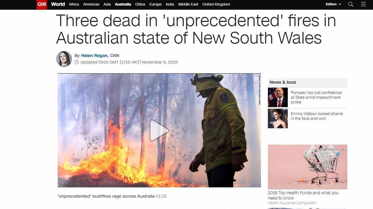 CNN's coverage of Australia's bushfires.