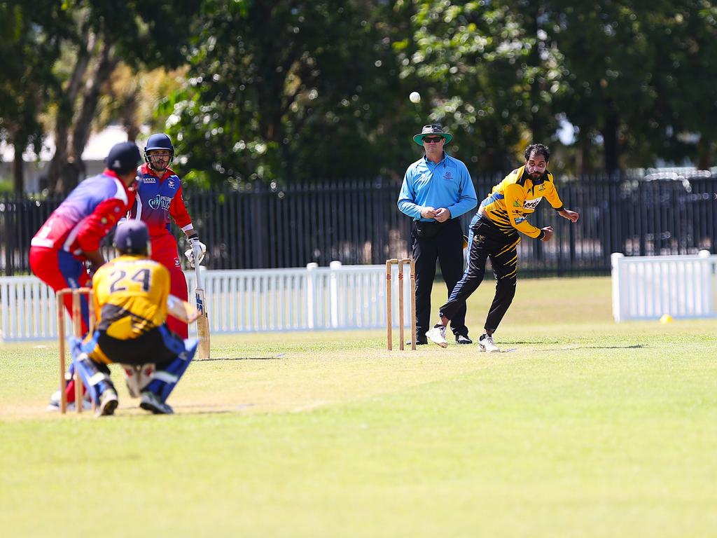 Norths Spicy Bite v Mulgrave Punjabi at Griffiths Park. Cricket Far North Second grade 2025. Photo: Gyan-Reece Rocha.