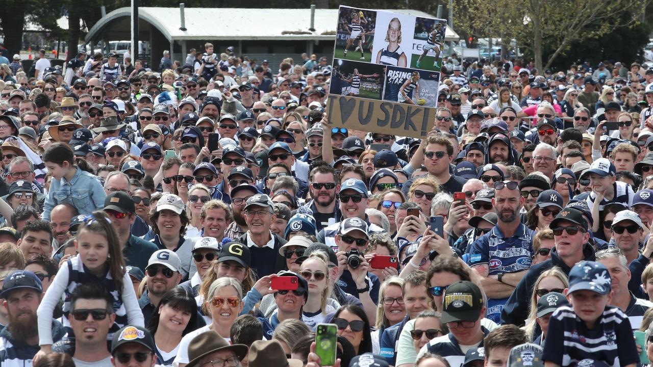 Premiership caps, t-shirts and memorabilia were in high demand after the grand final.