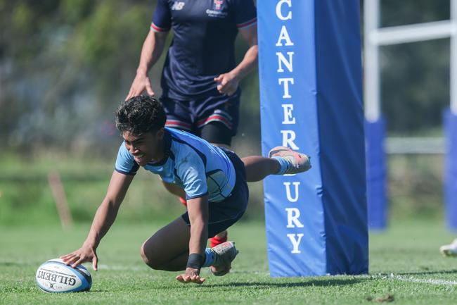 TAS First XV rugby action between St Columban's and Canterbury on Saturday, May 24, 2025. Picture Stephen Archer.