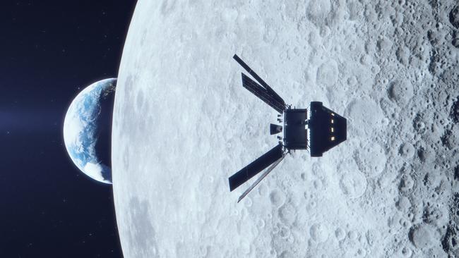 A digital rendering of the Orion crew module, part of the Artemis I mission. Picture: NASA/Liam Yanulis.