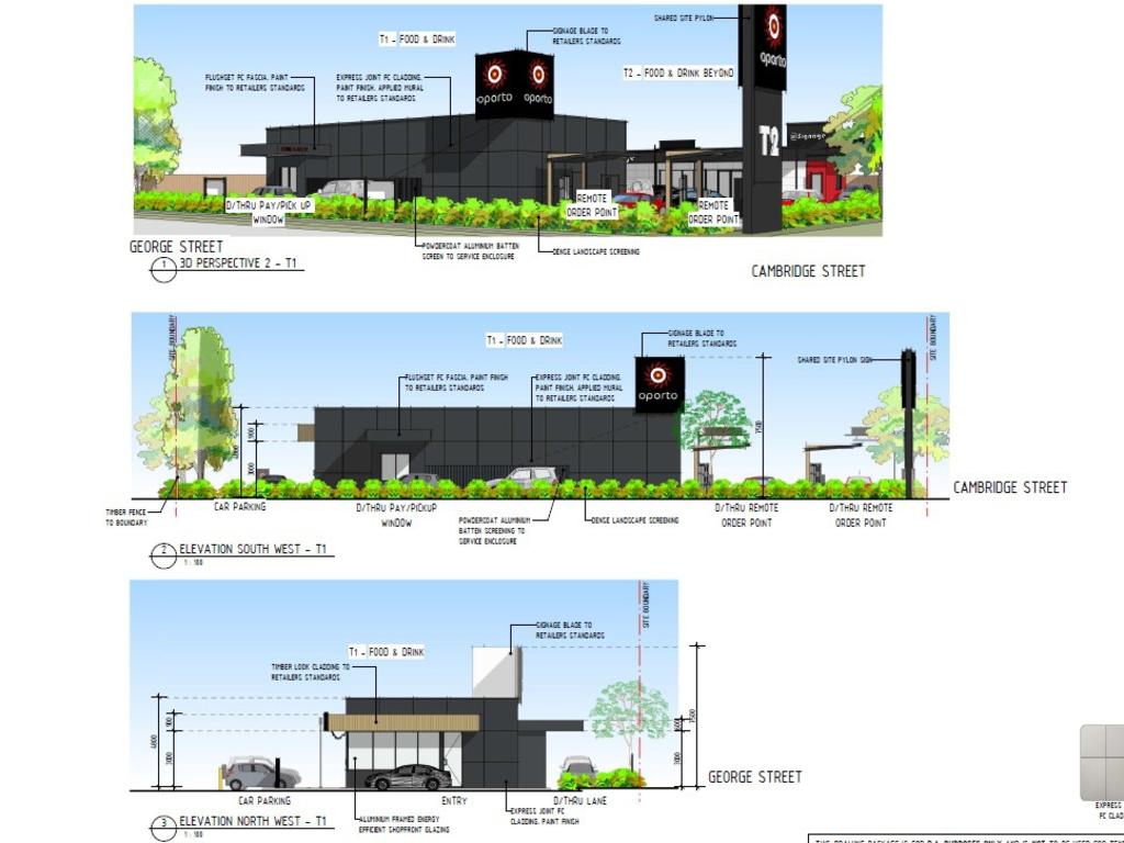 Renders for the Oporto drive-thru in Rockhampton.