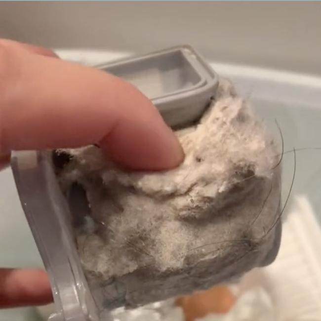 This is how much dust and skin was picked up from their mattress after just a year. Picture: TikTok/@hi_pearltea