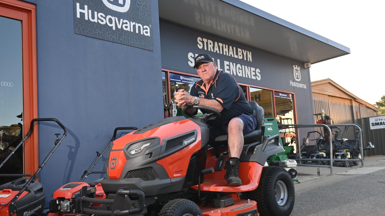 Business owner Barry Ives from Strathalbyn Small Engines said he will be pushed out of his site of 12 years if the fast food outlet goes ahead. Picture: Keryn Stevens