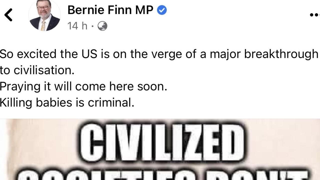 Bernie Finn expresses his views on abortion rights.