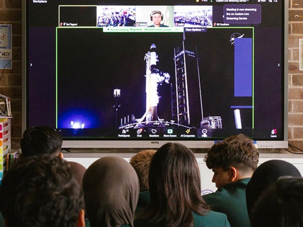 KIDS NEWS 2024: students watch the launch at the Powerhouse Future Space Launch of their algae experiment for the International Space Station. Picture: Powerhouse Future Space Launch/Maja Baska.