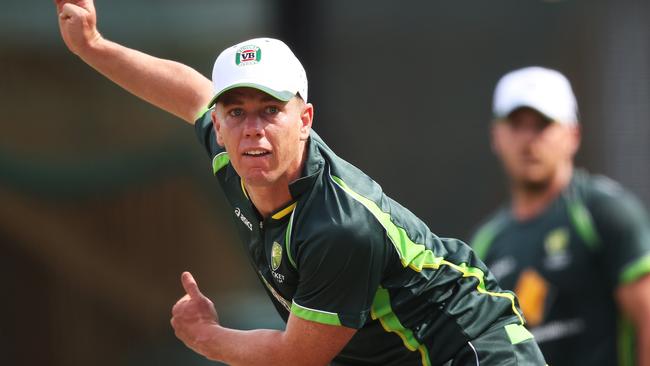 Xavier Doherty in action during the Australian One-Day squads first training session at the SCG. pic. Phil Hillyard