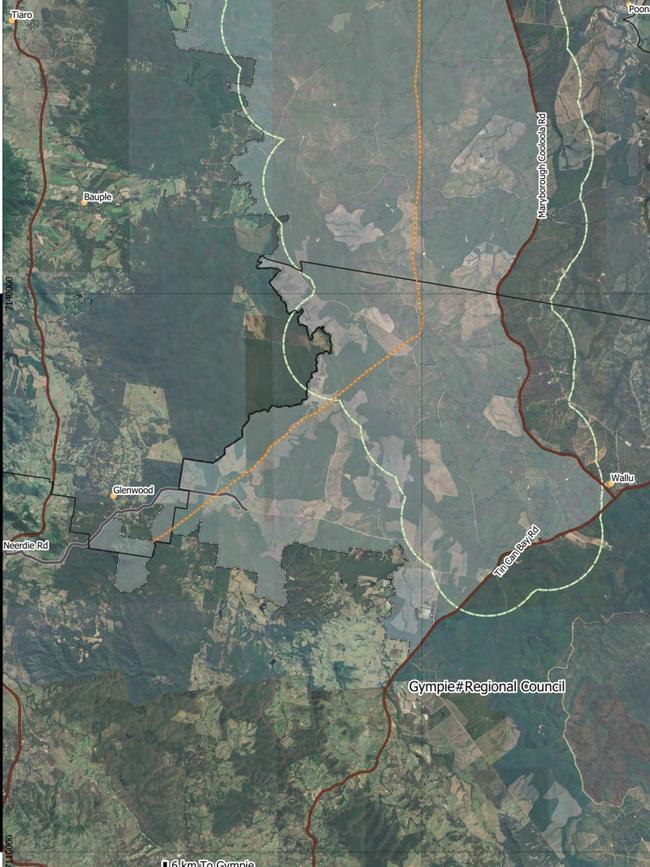 Map of proposed Toolara forest wind farm