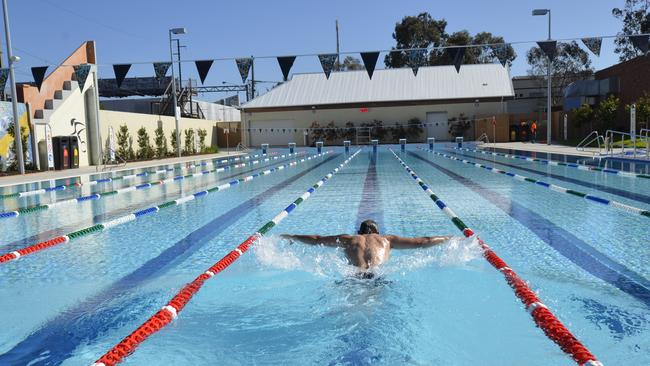 A swimmer at Brunswick Baths.