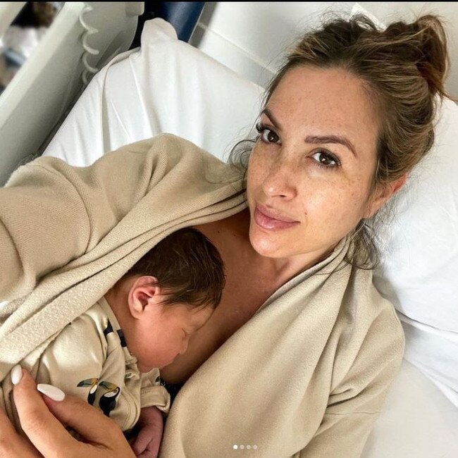 Former MAFS Geelong-based Nadia Stamp and partner Glen Talaric have welcomed a baby girl Giselle Grace on 11/4/22. Picture: Instagram