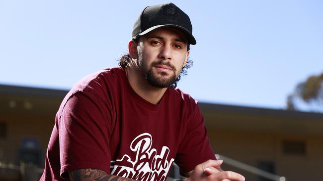 NRL star Josh Aloiai is hoping he, and other sporting stars, can wield their influence to stop gang violence. Picture: Tim Hunter