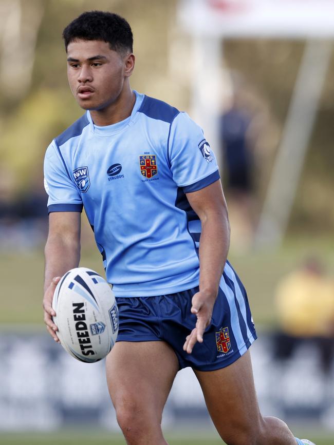 Iverson Matai during the NSW U18 Combined High Schools v Combined Catholic Colleges, State Rugby League Tri-Series held at St Mary's Leagues Stadium. Picture: Jonathan Ng