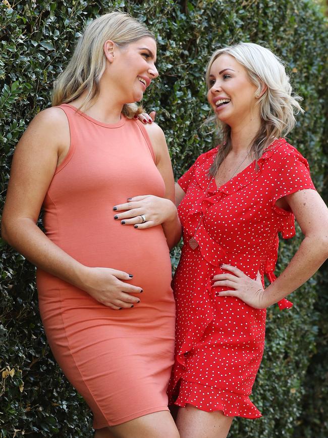 MKR team Jess Alvial (left) and Emma Byron announced Jess is pregnant. Picture: David Swift