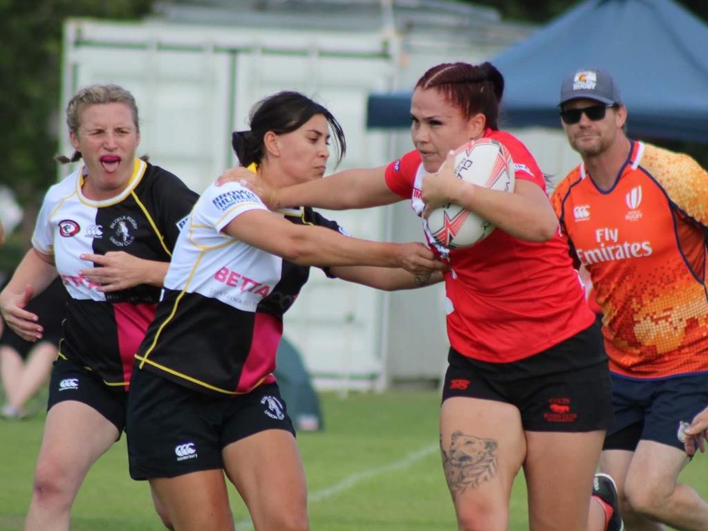 Colts' player Chay Nikora makes an attacking run.