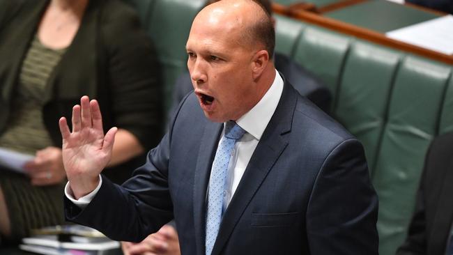 Minister for Home Affairs Peter Dutton. Picture: AAP.