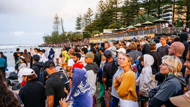 100,000 surf fans attended across the week of the Bonsoy Gold Coast Pro at Burleigh. Photo by Beatriz Ryder/World Surf League