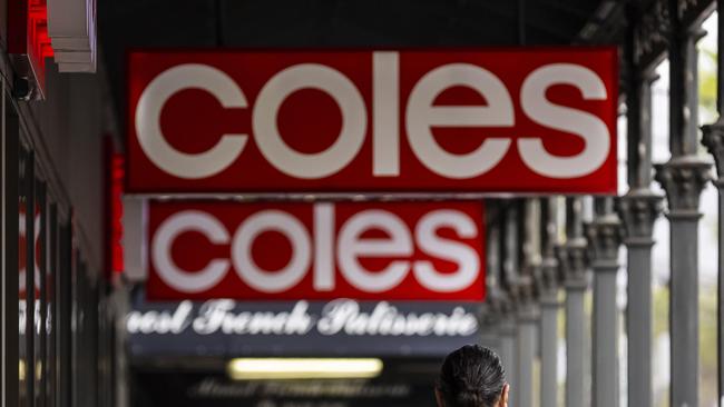 Coles said interim revenue fell 3 per cent to $22.27bn. Picture: Daniel Pockett