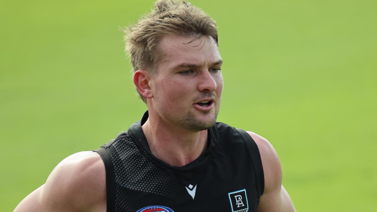 NEWS ADV. Open training session for Port Adelaide at Alberton Oval. Ollie Wines Image/Russell Millard