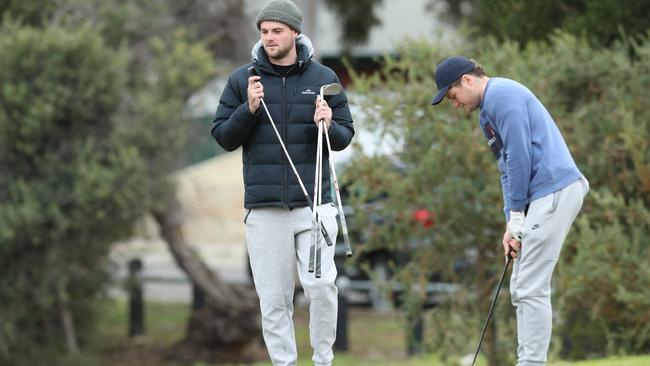 Brad Crouch honing his short game. Picture: Tait Schmaal