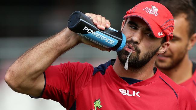 Nick Frisby. Reds coach Richard Graham and Red training at Ballymore. Pic Peter Wallis