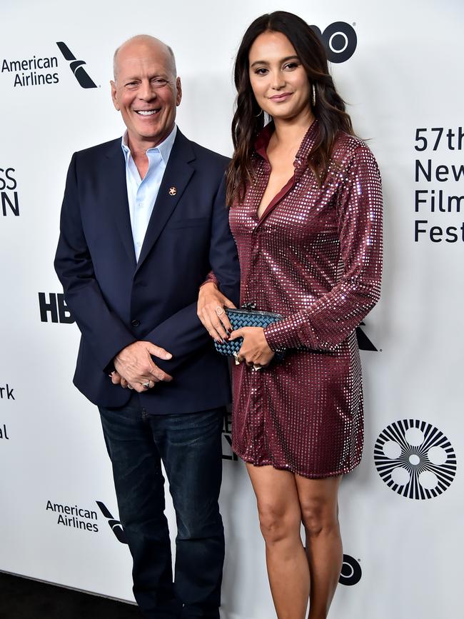 Bruce and Emma Heming Willis at the New York Film Festival in 2019. Picture: Theo Wargo/Getty Images for Film at Lincoln Centre