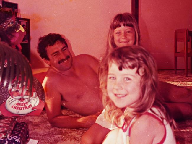 Graham Childs with Rachelle (back) and her sister Kristy Childs (front).