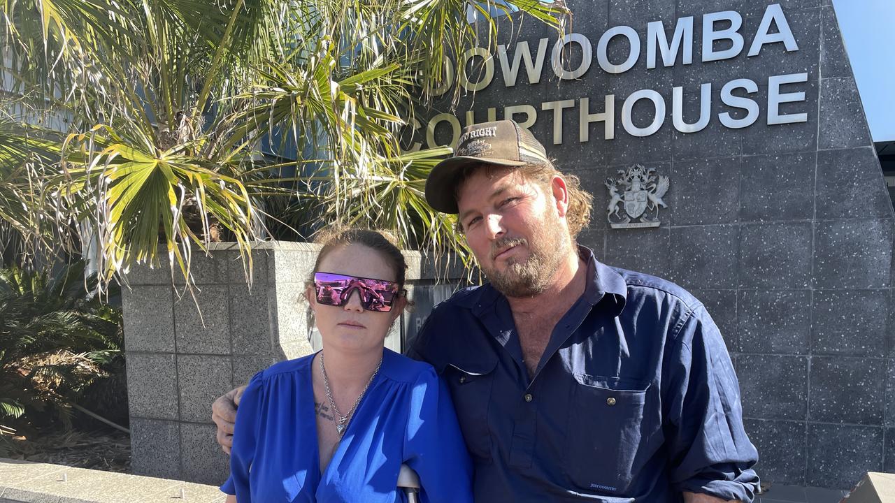 Shanowahh Dennis and Ian Wells spoke about their son Riley Wells outside Toowoomba Courthouse after Jessie Jade Dennis was jailed on June 9 for dangerous driving causing death.