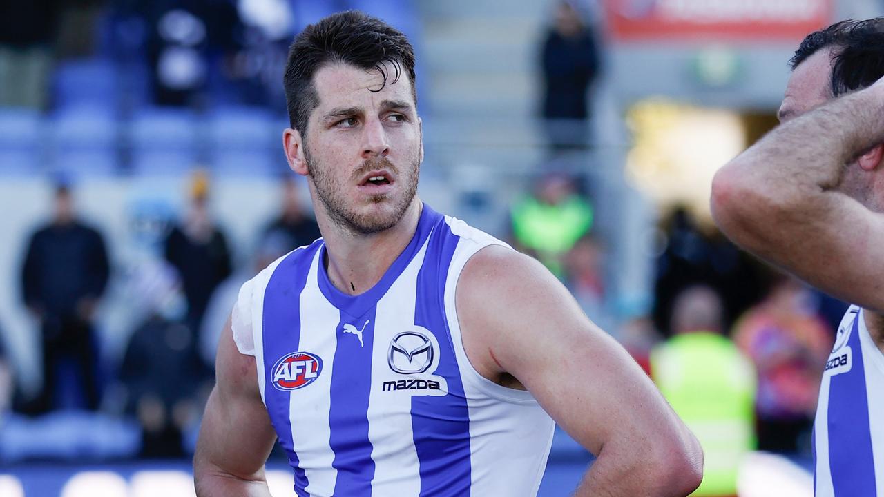 North ruckman Tristan Xerri will miss the next four weeks with a foot injury Photo: Getty Images