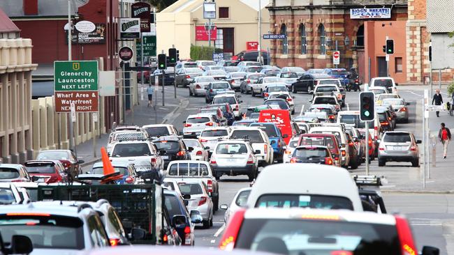 Traffic on Macquarie Street. Picture: NIKKI DAVIS-JONES