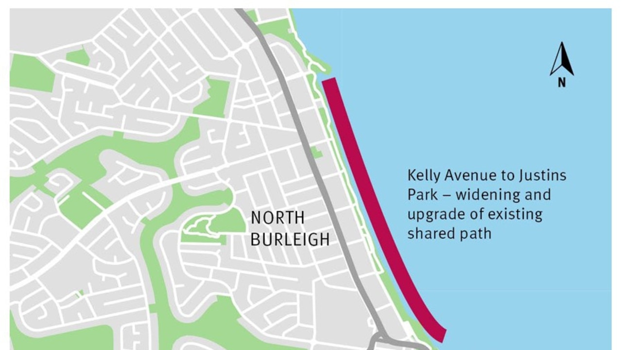 North Burleigh to Burleigh Heads Oceanway upgrade. Construction path. Photo: Supplied