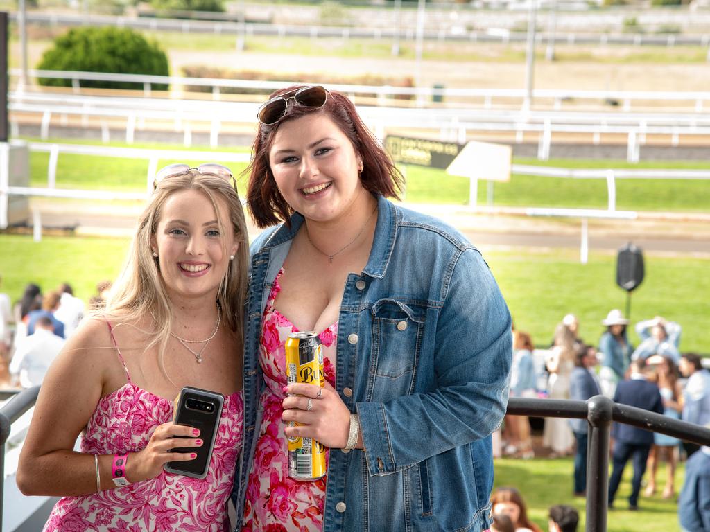 Sophie Bowler (left) and Bailey Rossington. IEquine Toowoomba Weetwood Raceday - Clifford Park Saturday September 28, 2024 Picture: Bev Lacey